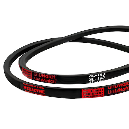 Megadyne 3L190 FHP V-Belt, 19 in Outside Length, 3/8 in Top Width, 7/32 in Thickness 3L190
